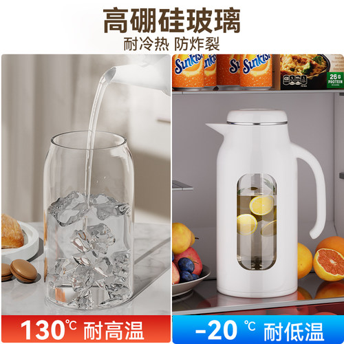 冷水壶玻璃耐高温家用凉水壶大容量冰箱凉茶壶凉白开水壶凉水杯 - 图1