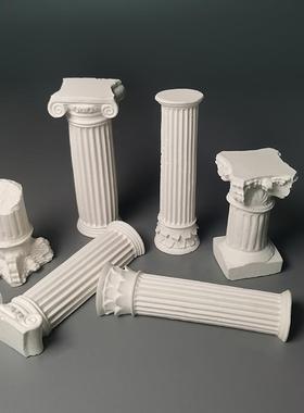 欧式罗马柱覆古石膏拍照背景装饰品小摆件ins首饰展示台产品摄影