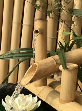 日式竹子惊鹿 惊鹿流水器 流水摆件 庭院设计僧都 竹惊鸟 惊鸟器