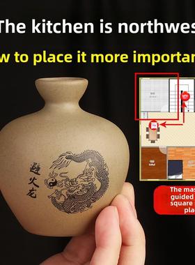 火龙瓶厨房西北角天门陶罐葫芦家装工艺品火陶瓷摆件