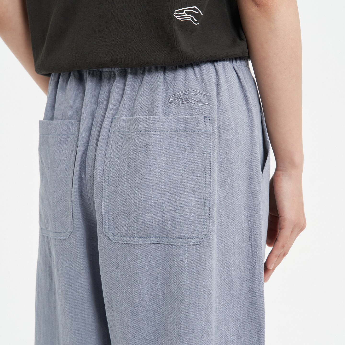 klee klee休闲裤 女士环保棉麻竹节布日常通勤直筒裤26春夏新款