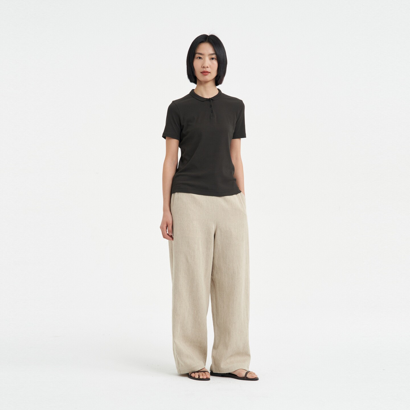 klee klee休闲裤 女士环保棉麻竹节布日常通勤直筒裤26春夏新款