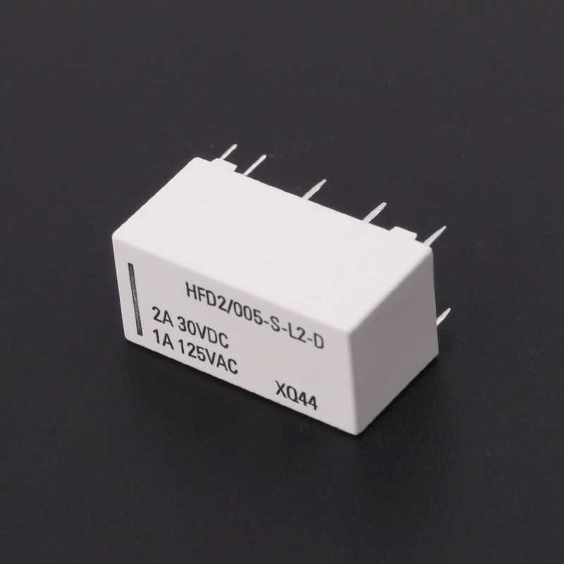 5V Coil Bistable Latching Relay DPDT 2A 30VDC 1A 125VAC HFD2 - 图1