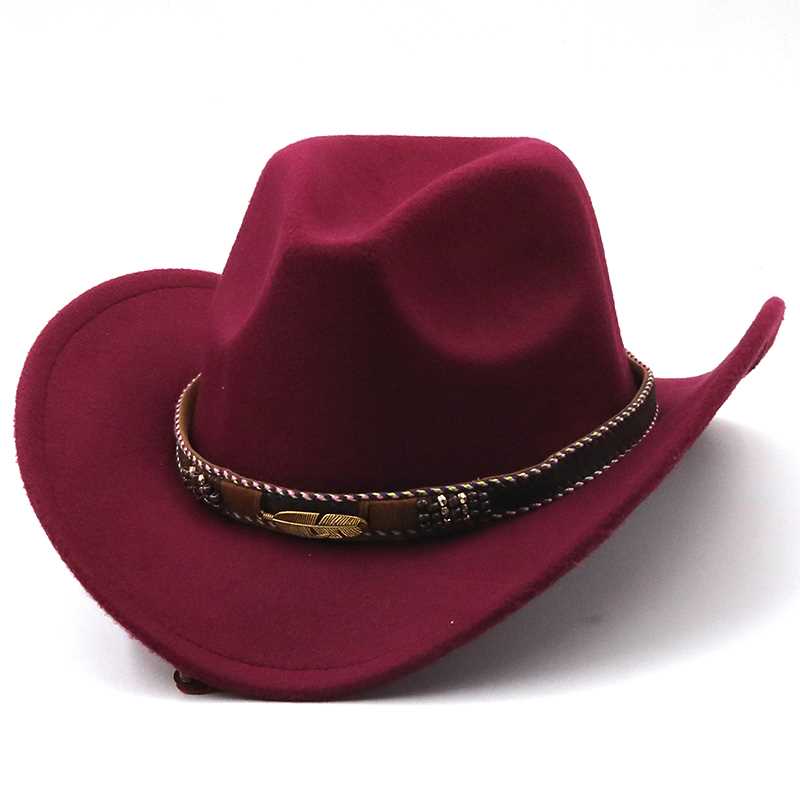 Wool Women's Men's Weern Cowboy Hat For man Lady Jazz Cowg-图3