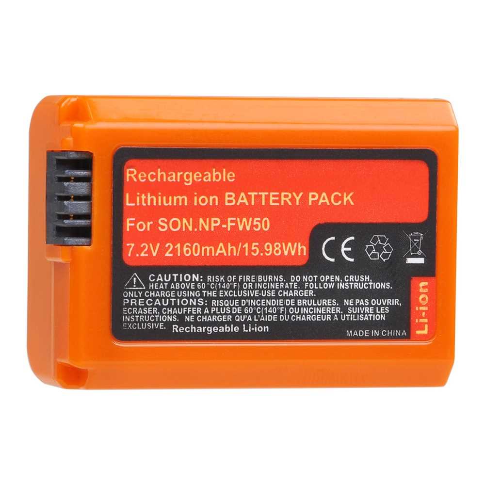 Orange NP-FW50 NP FW50 Battery(2160mAh) for Sony Alpha a650-图0