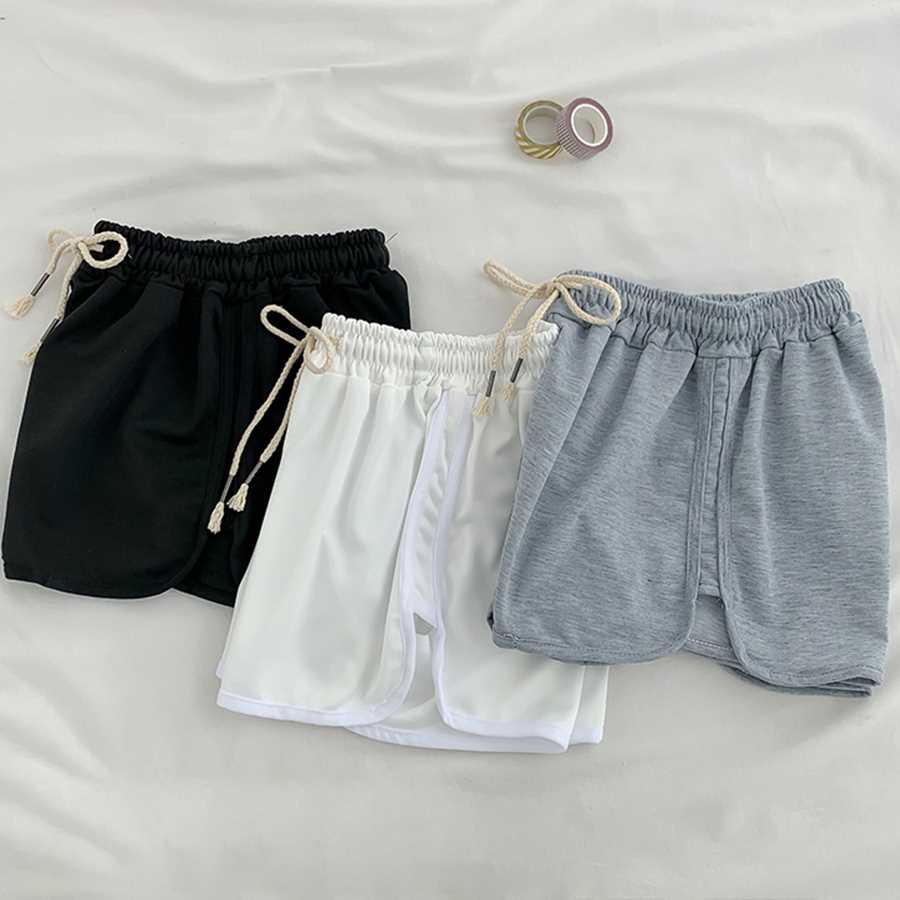 Lace Up Casual Summer Shorts Women Simple Elastic Slim Strai - 图3