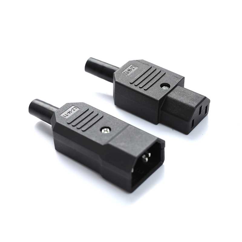 IEC Straight Cable Plug Connector C13 C14 10A 250V Black fem - 图0