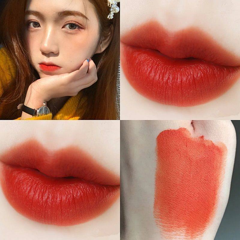 橘色口红唇釉女哑光雾面显白奶油橘不掉色不沾杯学生党大牌正品