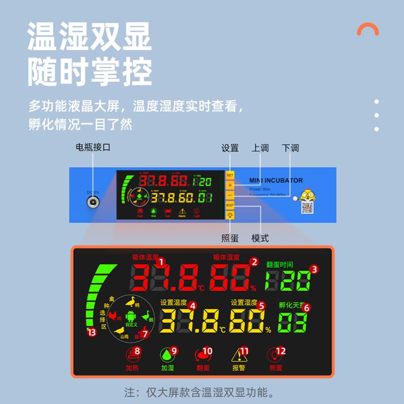 孵蛋器小型家用型孵化器智能全自动孵化机器芦丁小鸡鸭鹅鸟孵化箱 - 图3