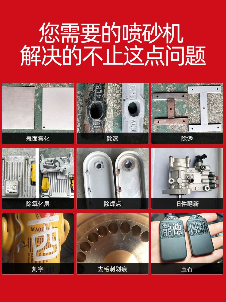 葛力喷砂机小型工业无尘自动高压核桃抛光翻新吹打砂水喷沙除锈机 - 图1