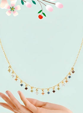 GMATIS多彩锆石s925银小众项链