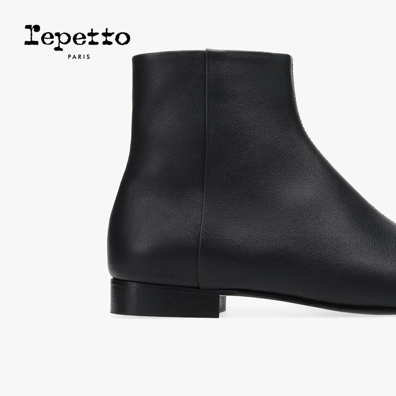 REPETTO丽派朵 PHOEBE黑色牛皮休闲平底踝靴短靴 2025秋冬新品 - 图3
