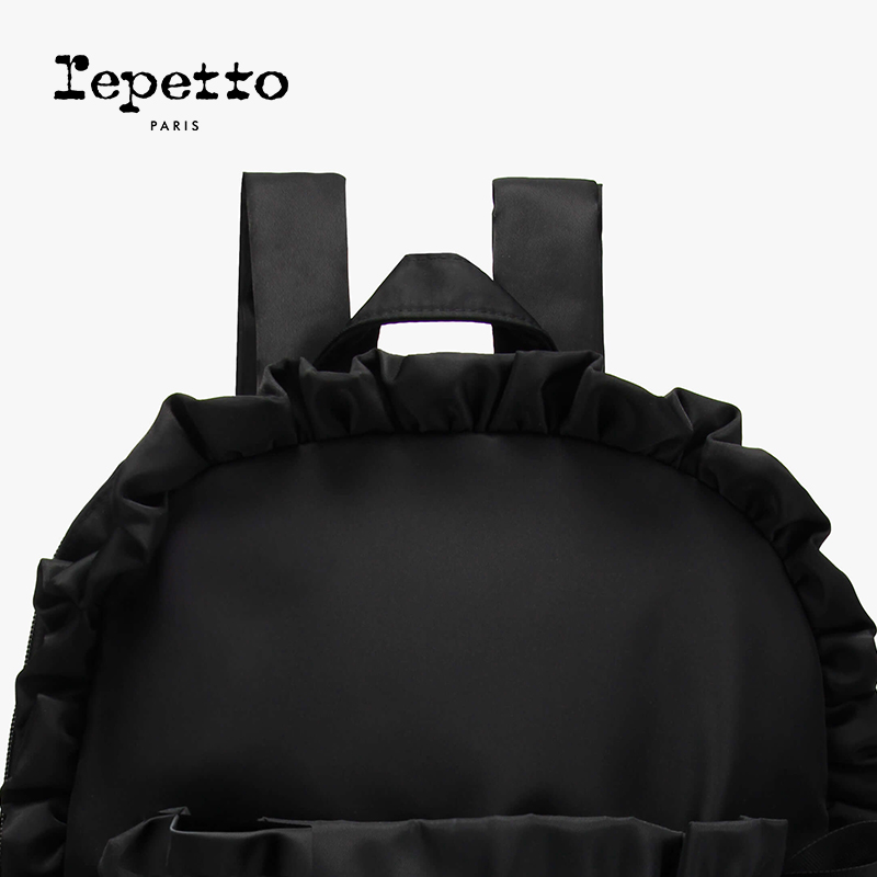 REPETTO丽派朵 REPETTO黑色尼龙大容量蝴蝶结双肩包 2025秋季新品 - 图3