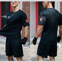 Pilot physical training suit summer mens and womens quick-drying short-sleeved shorts quick-drying sports round neck T-shirt