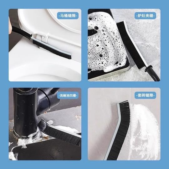 Long handle crevice brush for ceramic tiles multifunctional bathroom and kitchen