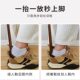 Solid wood shoehorn with long handle for home use as a shoe-wearing tool for pregnant women