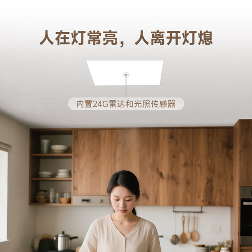 linptech已接入米家APP平板灯LP2人在灯亮人走灯灭可调光吸顶灯 - 图1