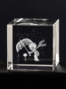 云朵小爱心心形立方体水晶白云透光无聊了送颗心礼物学生