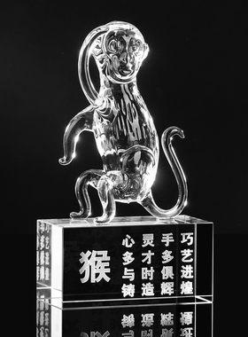 水晶十二生肖创意礼品摆件