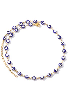 New Bohemian 18k Vintage Evil Eye Necklace with Blue Eye Pen