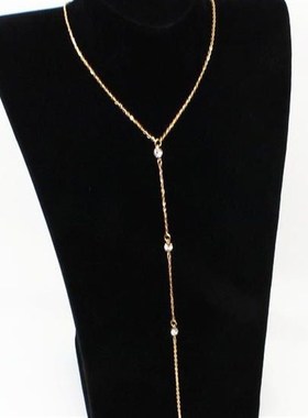 Simple Diamond Back Chain Necklace Back Necklace for WomenSi