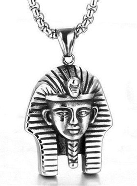 2025 Vintage Titanium Steel Necklace for Men Egyptian Pharao
