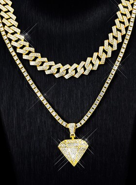 Hip Hop Chunky Necklace Street Fashion Cuban Chain for Coupl