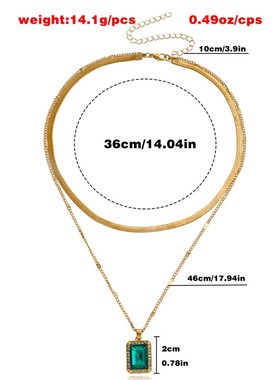 Snakebone Doublelayer Imitation Gemstone Pendant Collarbone