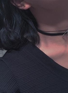 Simple Geometric Triangle Circular Square Fine Choker Neckla