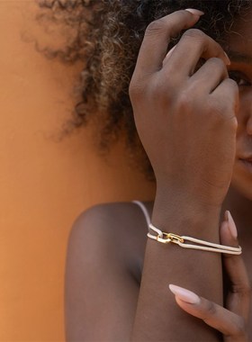 Adjustable Bracelet Double Ring Alloy Simple Light Luxury fo