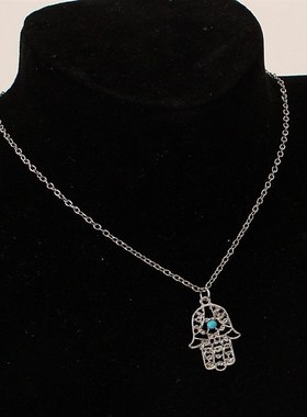 Output Korean Turquoise Hollow Fatima Palm Necklace Choker S