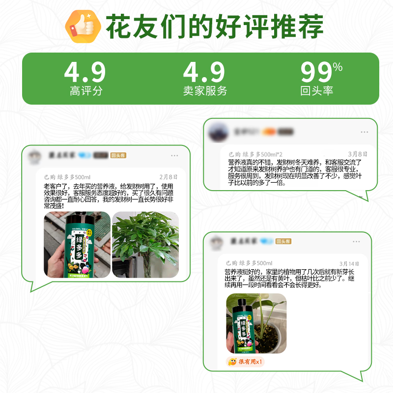 绿多多植物营养液绿植通用型发财树肥料专用肥室内热植天堂鸟黄叶_HB101旗舰店_鲜花速递/花卉仿真/绿植园艺