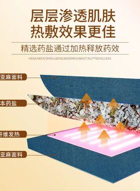 加宽盐袋电加热理疗艾草包海盐粗盐热敷包艾灸家用护腰热敷袋蓝色