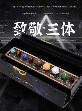 时空对望太阳系九大行星桌面星球家居摆件星空礼物天然宝石水晶矿