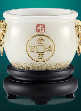 武当山琉璃聚宝盆中大号家居装饰创意工艺品招财摆件送老板商务礼