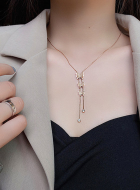 英国chrry koop欧美ins风蝴蝶项链女锁骨链气质百搭立体感18k金