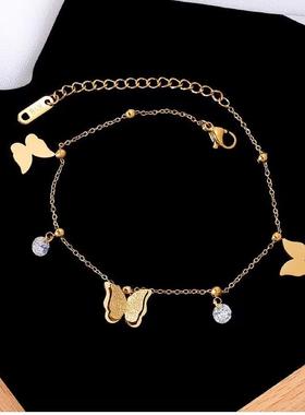 英国chrry koop【洗澡不用摘】森系栩栩如生细闪磨砂立体蝴蝶锆石