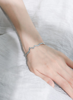 英国chrry koop不掉色银手镯海域重工小众设计极简百搭不规则