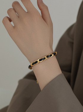 英国Chrry Koop小香风时尚小众高级感皮质编织ins风设计感百搭