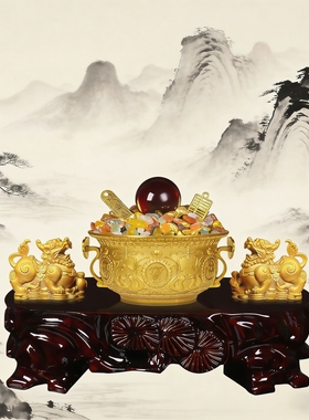 2026年新款聚宝盆摆放在家中客厅玄关店铺收银台招财摆件