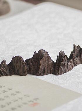 官作铜制山系列之妍山 现代新中式禅意山摆件镇纸笔架 家居装饰品