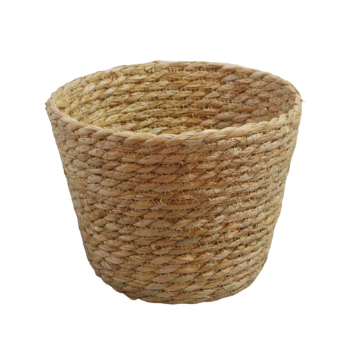 爆款草编花盆 植物盆栽藤编花篮 绿植装饰套盆编织花器小熊抱抱桶 - 图3