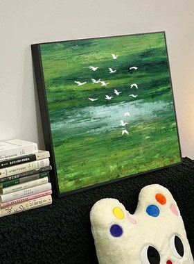 绿野小众高级感绿色风景装饰画