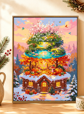 四季小屋diy数字油画装饰画挂画