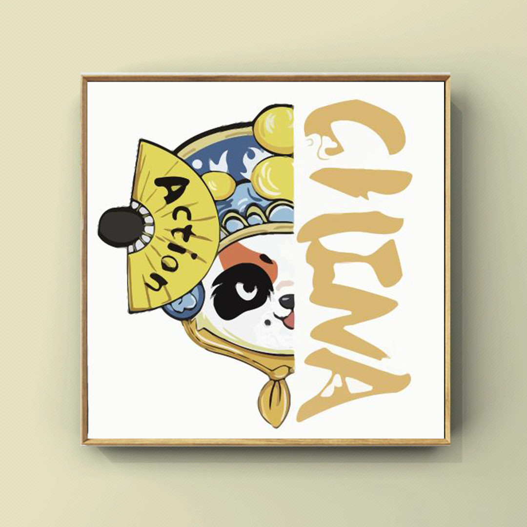 国庆节爱国青年数字油画diy填充填色手工手绘礼物丙烯画装饰挂画