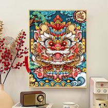 China Dragon National Tide Digital Oil Painting Diy Fill the color Artisanal Painted Dragon Year 2023 New Oil Color Painting Decorative Painting