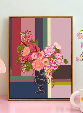高级感花卉diy数字油画装饰画