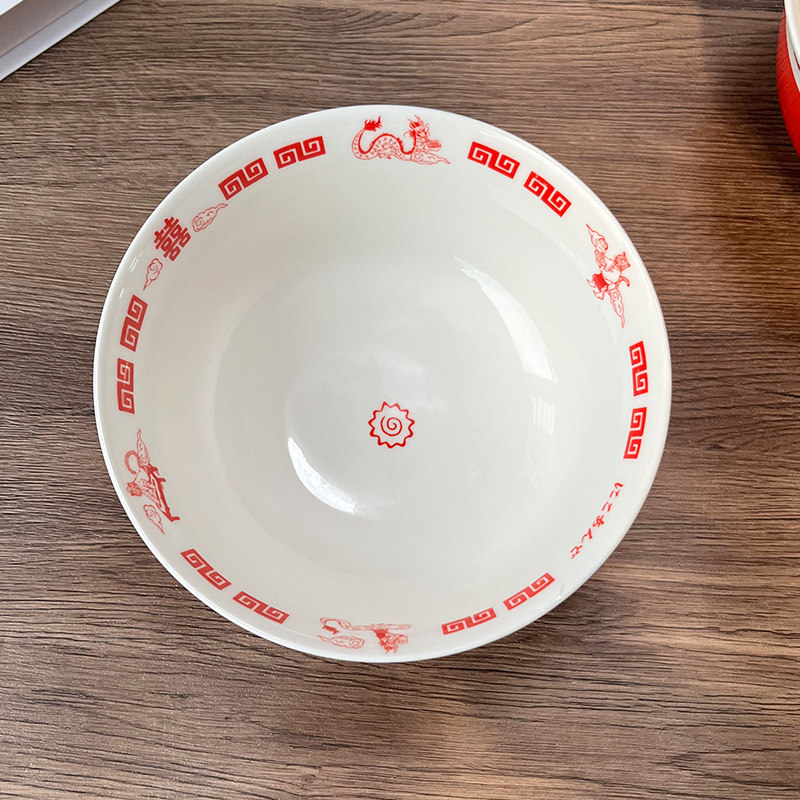 陶瓷拉面碗汤面碗餐厅家用饭碗麻辣烫碗泡面碗高颜值红色喜庆大碗