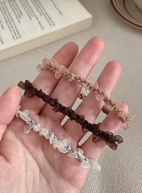 超仙森系蕾丝花边网红头绳扎头发发绳高弹力皮筋皮套发圈简约头饰
