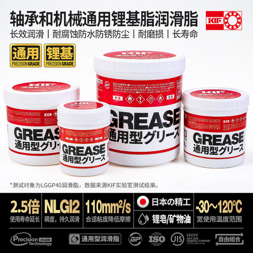 KIF日本进口高速轴承专用黄油工业机械通用锂基脂润滑脂滑轨导轨 - 图0